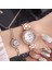 031 Moda Bayan Pırlantalı Saat Bilezik Saat Iki Parçalı Set Basit Kuvars Izle Seti Çelik Bant Mizaç Reloj De Mujer (Yurt Dışından) 5