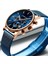Gümüş Siyah Relogio Masculino Crrju Lüks Kuvars Izle Erkekler Için Mavi Kadran Saatler Spor Saatler Chronograph Saat Örgü Kemer Kol Saati (Yurt Dışından) 4