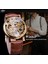 GMT1111-6 Kazanan Şeffaf Altın Kasa Lüks Rahat Tasarım Kahverengi Deri Kayış Erkek Saatler Top Marka Lüks Mekanik Izle (Yurt Dışından) 4