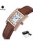 Kahverengi Gül Kutusu Wwoor Yeni Kadın Izle Moda Beyaz Deri Bayanlar Kol Saati Su Geçirmez Kuvars Elmas Rhinestones Bilezik Saat Montre Femme (Yurt Dışından) 1