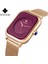 Kırmızı-W Wwoor Şık Mor Bayanlar Bilezik Saatler Kadınlar Çelik Hasır Kare Kuvars Kol Saati Kadın Su Geçirmez Saat Hediye Reloj Mujer (Yurt Dışından) 3