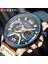 Gül Kara Kutu Curren Moda Spor Su Geçirmez Izle Erkekler Için Rahat Erkek Saat Iş Deri Kol Saati Lüks Chronograph Kuvars Erkek Izle (Yurt Dışından) 3