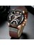 Gül Kara Kutu Curren Moda Spor Su Geçirmez Izle Erkekler Için Rahat Erkek Saat Iş Deri Kol Saati Lüks Chronograph Kuvars Erkek Izle (Yurt Dışından) 5