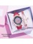 Kırmızı Bilezik Kutusu Pembe Deri Saat Moda Kadın Elbise Kuvars Kol Saati Bayanlar Kuvars Saat Kutusu ve Bilezik Izle Relogio Feminino (Yurt Dışından) 1