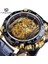 GMT1074-2 Forsining Büyük Kadran Steampunk Tasarım Lüks Altın Dişli Hareketi Erkekler Yaratıcı Ajur Saatler Otomatik Mekanik Bilek Saatleri (Yurt Dışından) 1
