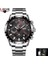 Gümüş Siyah S Lıge 2022 Moda Gümüş Erkek Saat Üst Marka Lüks Tam Çelik 30 M Su Geçirmez Izle Erkekler Kuvars Saat Iş Izle Chronograph (Yurt Dışından) 1