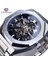 GMT1174-6 Forsining Mekanik Erkek Saatler Moda Otomatik Erkek Saat Mavi Paslanmaz Çelik Su Geçirmez Iş Erkek Kol Saati (Yurt Dışından) 1