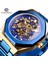 GMT1174-6 Forsining Mekanik Erkek Saatler Moda Otomatik Erkek Saat Mavi Paslanmaz Çelik Su Geçirmez Iş Erkek Kol Saati (Yurt Dışından) 2