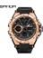 Siyah Gül Sanda Moda Gül Altın Kasa Erkek Saatler Spor Chronograph Hd Çift Ekran Kuvars Izle Suya Dayanıklı Aydınlık Reloj Hombre (Yurt Dışından) 1