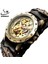 SH9921-2 Shenhua Vintage Gotik Saat Kahverengi Kaya Paslanmaz Çelik Steampunk Tourbillon Erkekler Otomatik Mekanik Aydınlık Saat (Yurt Dışından) 2