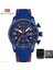 0379 Mavi Kırmızı Kutu Mını Focus Spor Kuvars Izle Erkekler Için Moda Su Geçirmez Kronograf Kol Saati Mavi Silikon Kayış Otomatik Tarih Aydınlık 0379 (Yurt Dışından) 1
