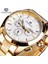 S899-7 Forsining Siyah Iş Mekanik Erkek Izle Otomatik 3 Alt Kadran Tarih Altın Çelik Band Elbise Kol Saati Saat Saat Reloj (Yurt Dışından) 1