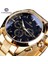 S899-7 Forsining Siyah Iş Mekanik Erkek Izle Otomatik 3 Alt Kadran Tarih Altın Çelik Band Elbise Kol Saati Saat Saat Reloj (Yurt Dışından) 2