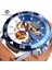 GMT1155-5 Forsining Benzersiz Erkek Saat Otomatik Yaratıcı Yarım Mavi Beyaz Içi Boş Kadran Hakiki Deri Mekanik Saat Moda Relojes 2019 (Yurt Dışından) 2