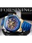 GMT1174-2 Forsining Mekanik Erkek Saatler Moda Otomatik Erkek Saat Mavi Paslanmaz Çelik Su Geçirmez Iş Erkek Kol Saati (Yurt Dışından) 3