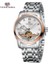 Gümüş Gül Forsınıng Lüks Altın Erkek Saatleri Moda Otomatik Tourbillon Iş Mekanik Erkekler Izle Rahat Tam Çelik Spor Saat Adam (Yurt Dışından) 1