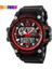 Siyah Kırmızı Skmeı Chronograph Spor Saatler Erkekler Kuvars Üç Zamanlı LED Dijital Saat Askeri Su Geçirmez Kol Saatleri Saat Reloj Hombre (Yurt Dışından) 1