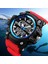 Siyah Kırmızı Skmeı Chronograph Spor Saatler Erkekler Kuvars Üç Zamanlı LED Dijital Saat Askeri Su Geçirmez Kol Saatleri Saat Reloj Hombre (Yurt Dışından) 2