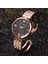 141 Gül Altın Siyah Bilezik Izle Kadınlar Lüks Paslanmaz Çelik Saat Kuvars Saatler Bayan Moda Bayanlar Kol Saati Kadın Reloj Mujer Montre Femme (Yurt Dışından) 1