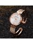 141 Gül Altın Siyah Bilezik Izle Kadınlar Lüks Paslanmaz Çelik Saat Kuvars Saatler Bayan Moda Bayanlar Kol Saati Kadın Reloj Mujer Montre Femme (Yurt Dışından) 2