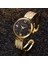 141 Gül Altın Siyah Bilezik Izle Kadınlar Lüks Paslanmaz Çelik Saat Kuvars Saatler Bayan Moda Bayanlar Kol Saati Kadın Reloj Mujer Montre Femme (Yurt Dışından) 5