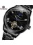 Siyah Gümüş 4151 Lüks Ay Fazı Paslanmaz Çelik Bilezik Tourbillion Erkek Otomatik Saatler Adam Için Moda Kol Saatleri (Yurt Dışından) 2