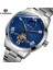 Siyah Gümüş 4151 Lüks Ay Fazı Paslanmaz Çelik Bilezik Tourbillion Erkek Otomatik Saatler Adam Için Moda Kol Saatleri (Yurt Dışından) 5