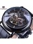 GMT1030-4 Forsining Şeffaf Kılıf Avigator Serisi Hakiki Deri Kayış Moda Tasarım Erkekler Otomatik Saatler Üst Marka Lüks (Yurt Dışından) 1