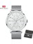 Gümüş Beyaz Mını Focus Klasik Elbise Kuvars Erkek Saatler Top Marka Lüks Siyah Örgü Kayış 3 Alt Kadran 6 Ibreler Tarih Göstergesi Ultra Ince Saat (Yurt Dışından) 1