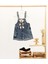 Kız Çocuk Salopet Şort Mavi 5-6 Yaş Denim Mavi 2