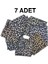 7'li Set Hediyelik Leopar Desen Flamlı Pamuklu Yazma Eşarp 100X100CM 1