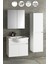 Yıldız 55+35 cm Beyaz Mdf Seramik Lavabolu Asma Banyo Dolabı Takımı 1