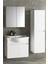 Yıldız 55+35 cm Beyaz Mdf Seramik Lavabolu Asma Banyo Dolabı Takımı 2