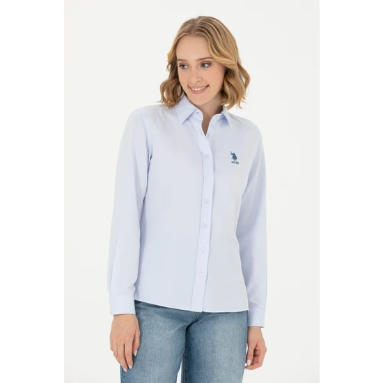 U.s. Polo Assn. Kadın Açık Mavi Basic Gömlek 50271267-VR003