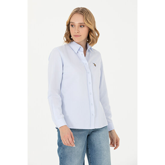 U.s. Polo Assn. Kadın Açık Mavi Basic Gömlek 50271935-VR003