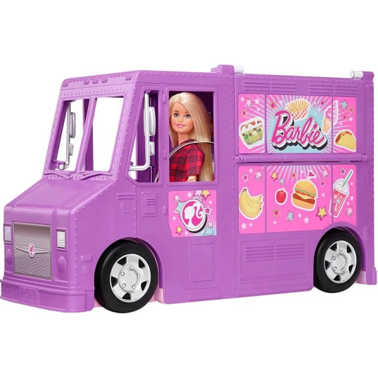 Barbie'nin Yemek Arabası, Çok Sayıda Oyun Alanı ve 30'dan Fazla Gerçekçi Oyuncak Figür GMW07