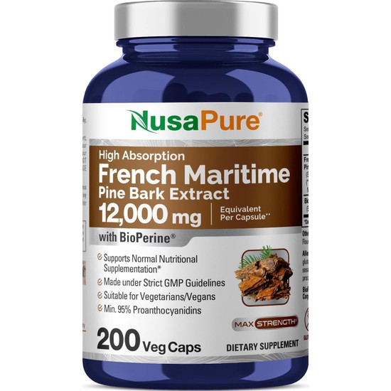 NusaPure French Maritime Pine Bark Extract 12000 Mg 200 Fiyatı