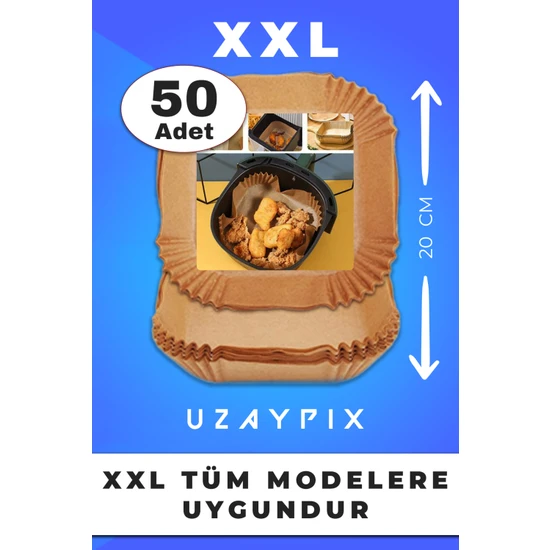 Uzaypix 20X23 cm Xxl Airfryer Pişirme Kağıdı Xxl 50 Adet