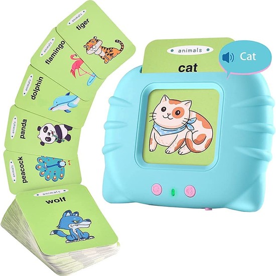 Learning Fun 224 Adet Flash Kart Şarjlı Sesli Eğitici Okul Öncesi Eğitim Dil Oyuncağı Ingilizce - Mavi