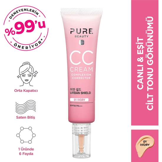 Pure Beauty Spf50 Pa+++ Ivory CC Cream 30 ml