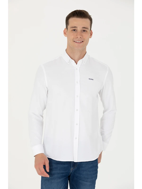 U.S. Polo Assn. Erkek Beyaz Basic Gömlek 50277266-VR013
