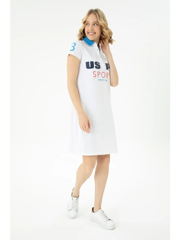 U.S. Polo Assn. Kadın Beyaz Örme Elbise 50263970-VR013
