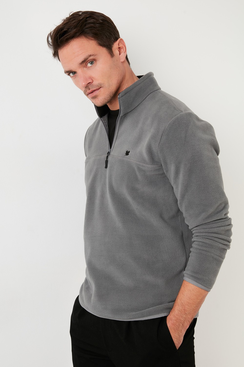 Buratti Slim Fit Anti-Pilling Tüylenme Yapmayan Bato Yaka Kışlık Şardonlu Polar Erkek POLAR 5906001
