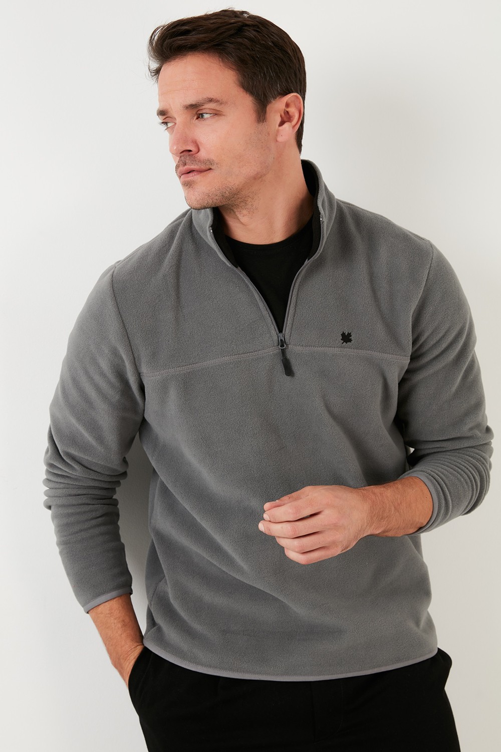 Buratti Slim Fit Anti-Pilling Tüylenme Yapmayan Bato Yaka Kışlık Şardonlu Polar Erkek POLAR 5906001 görsel 2