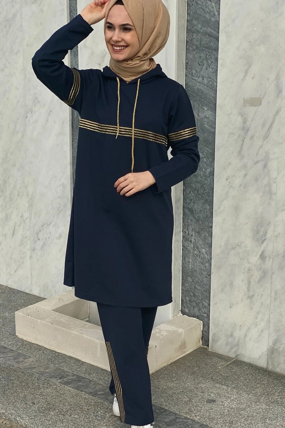 Cng Moda Sim Şeritli Lacivert Eşofman Takımı görsel 2