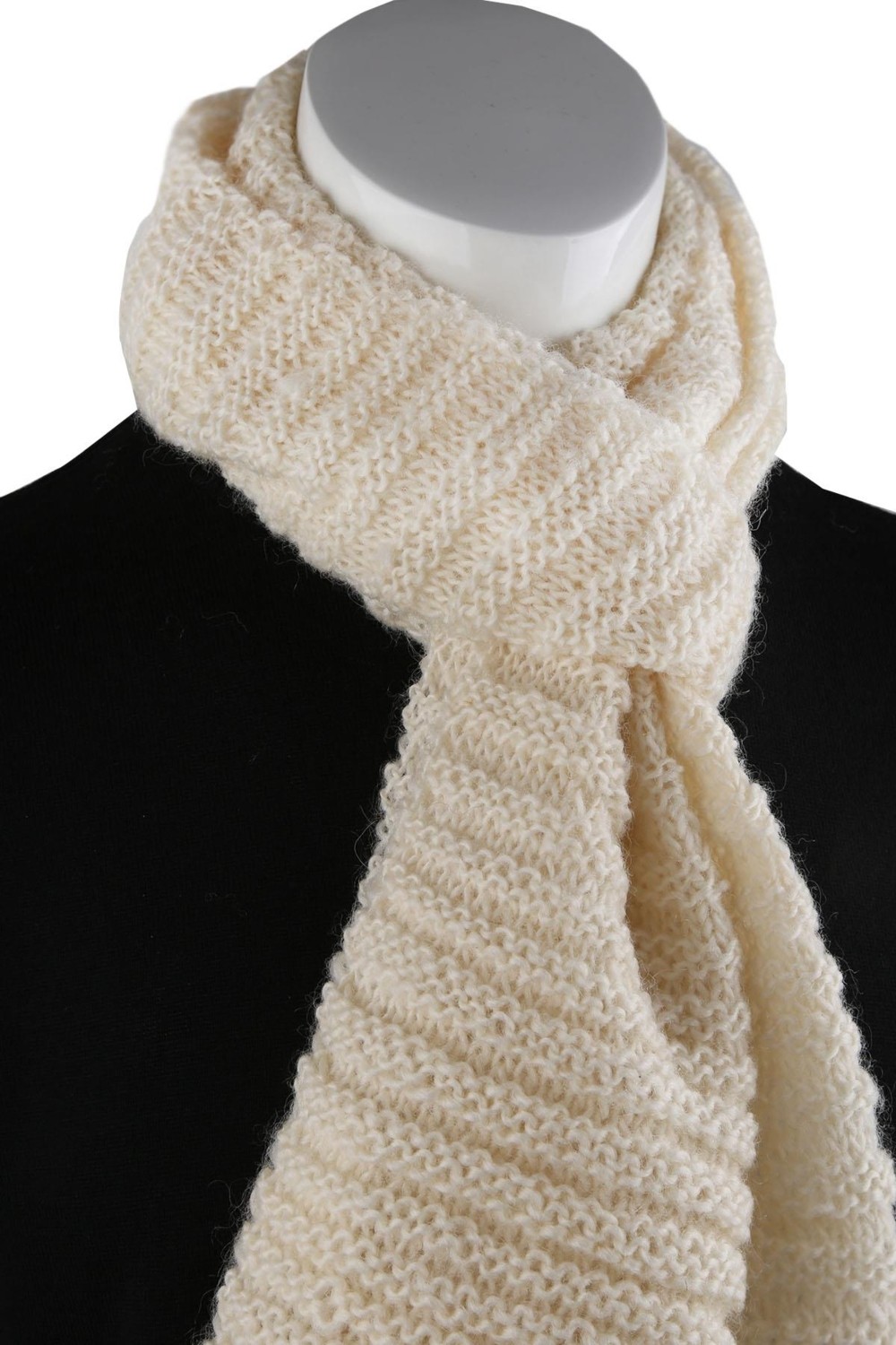 Kravatkolik Osceola Style Krem Örgü Wool Kaşkol K466 görsel 4
