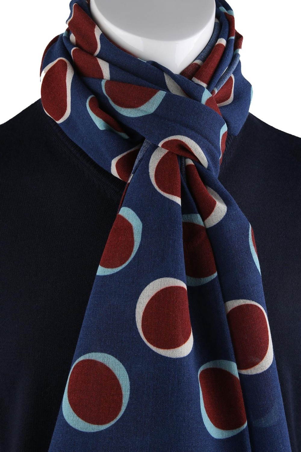 Kravatkolik Tipton Style Mavi Wool Kaşkol K476 görsel 4