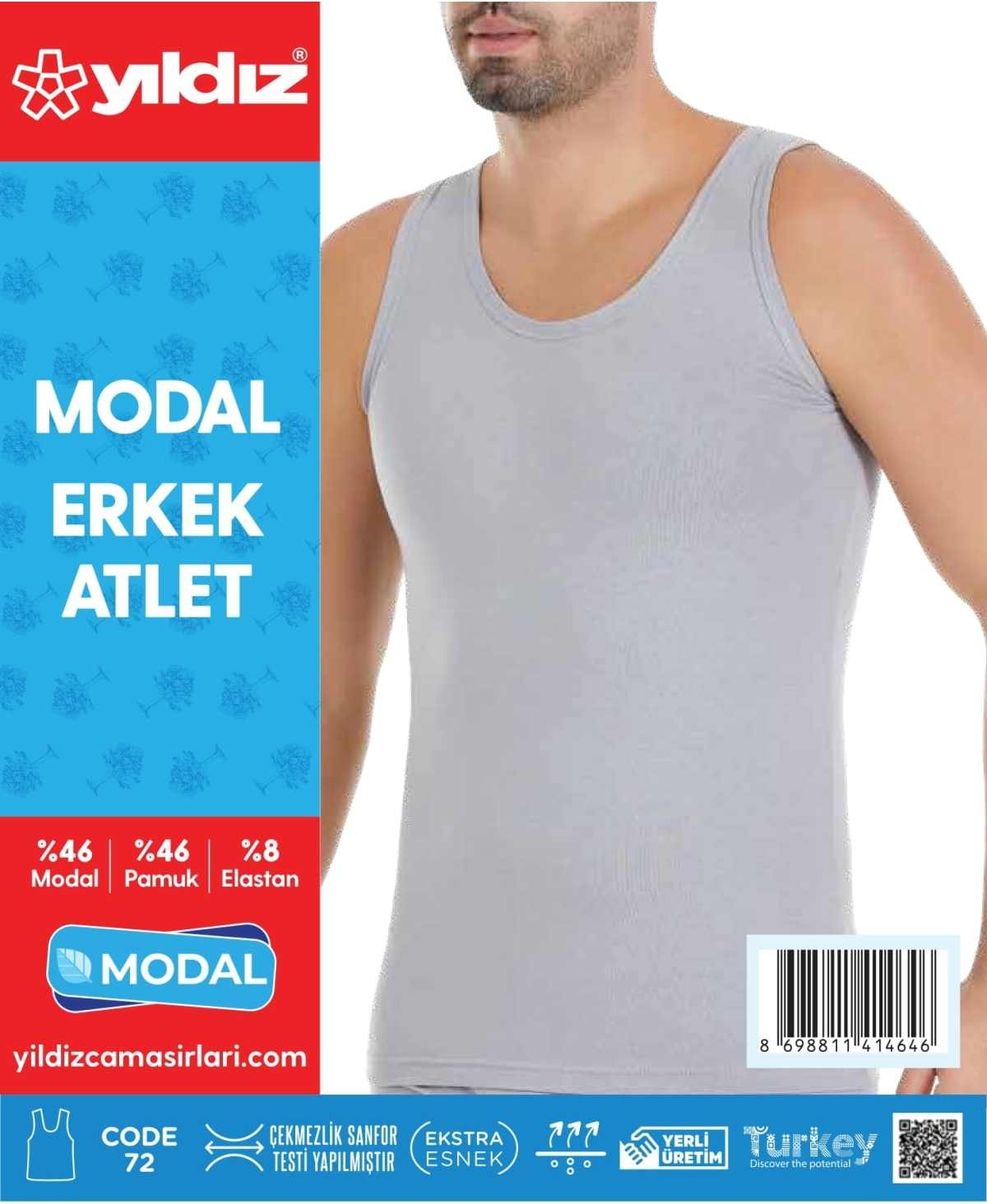 Yıldız 3'lü Erkek Modal Atlet 74 görsel 3