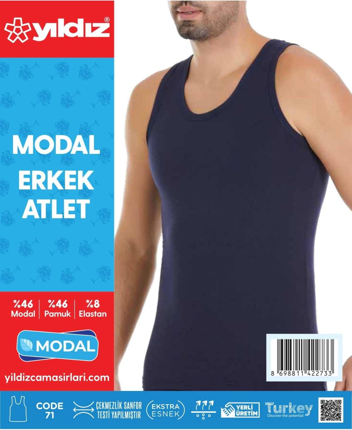 Yıldız 3'lü Erkek Modal Atlet 74 görsel 4