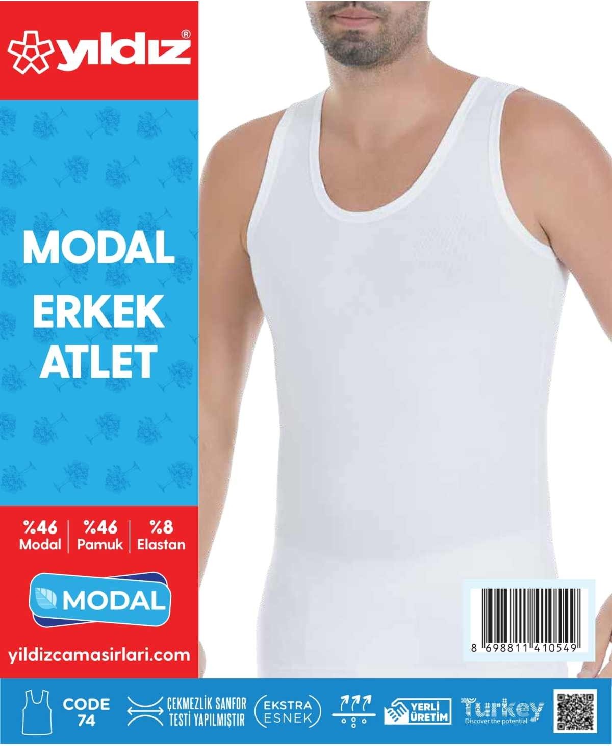 Yıldız 3'lü Erkek Modal Atlet 74 görsel 2